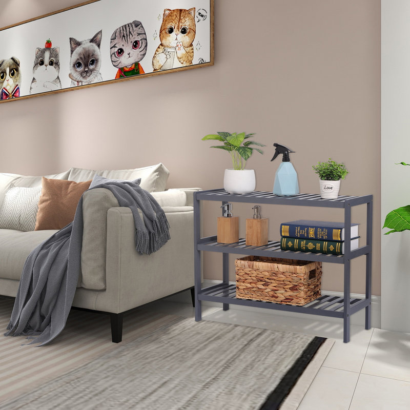 6 Pair Shoe Rack, Grey