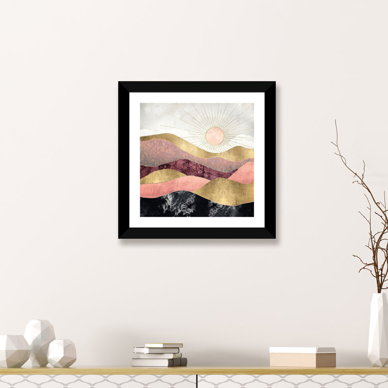 « rosé sun » par spacefrog designs-print, Papier avec cadre blanc, H 16 po x l 16 po x P 1 po