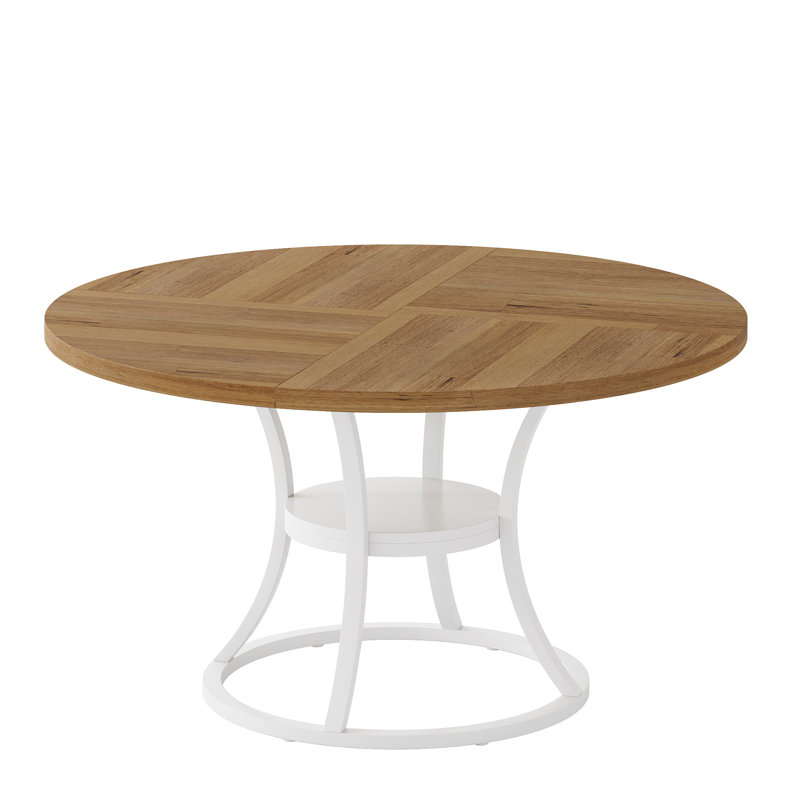 47.24" Round Dining Table For 4(without chair), Kitchen Table, Dining Table, Circle Table, Dining Room Table, Dinner Table,Space Saving Wood Kitchen & Dining Room Tables