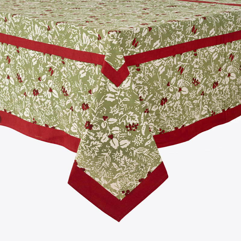 Baies De Houx Handmade Floral Tablecloth, 59" Square