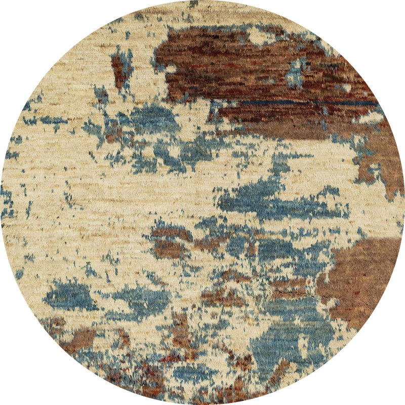 Abstract Indoor Rug, Round 4'
