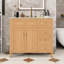 Meuble-lavabo avec lavabo en céramique, 4 tiroirs à fermeture en douceur et armoire de rangement