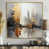 Toile avec cadre flottant or