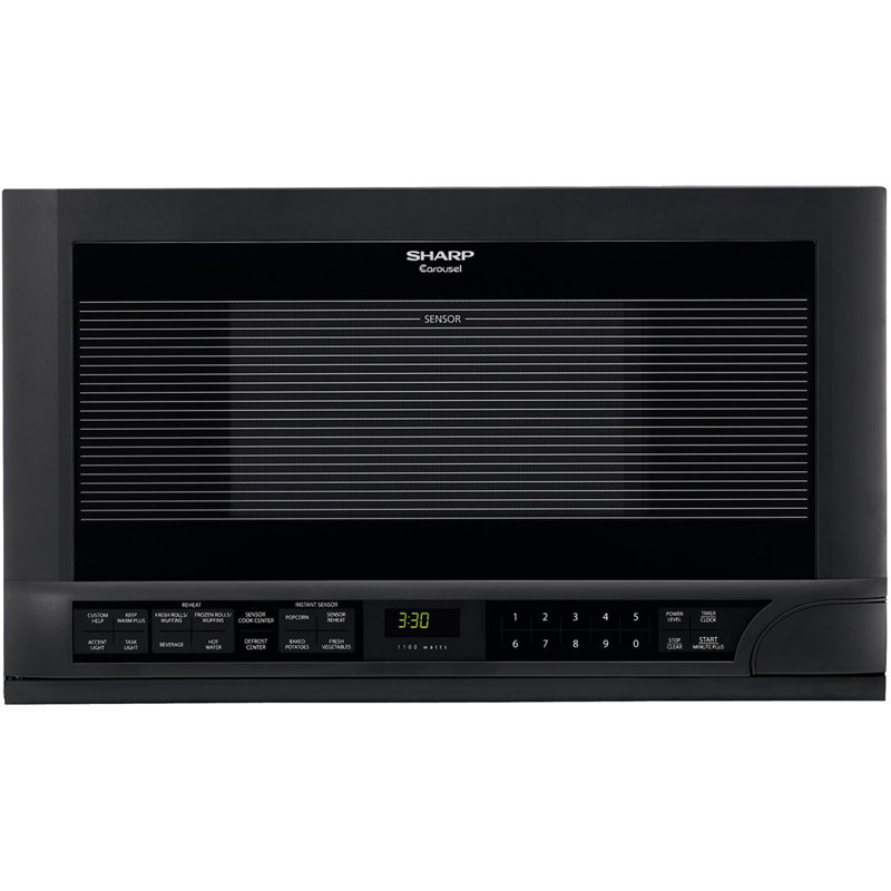 Sharp 1.5 Cubic Feet 1100 Watt Built-In Microwave with Sensor Cooking, Black