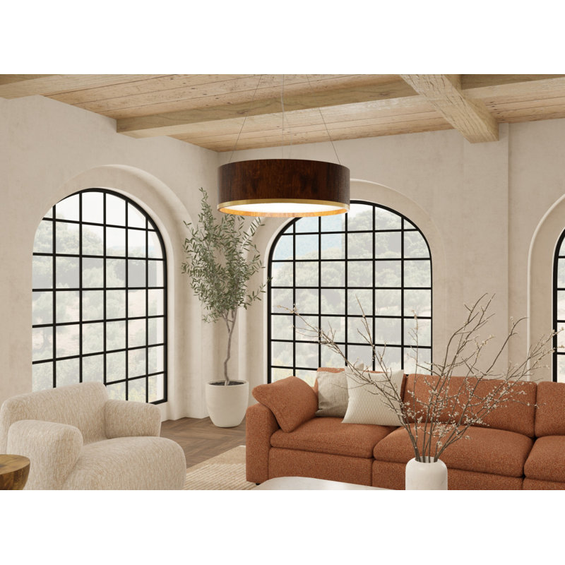 Pendant Accord Cylindrical, 7.48" H x 31.5" W x 31.5" D, Imbuia