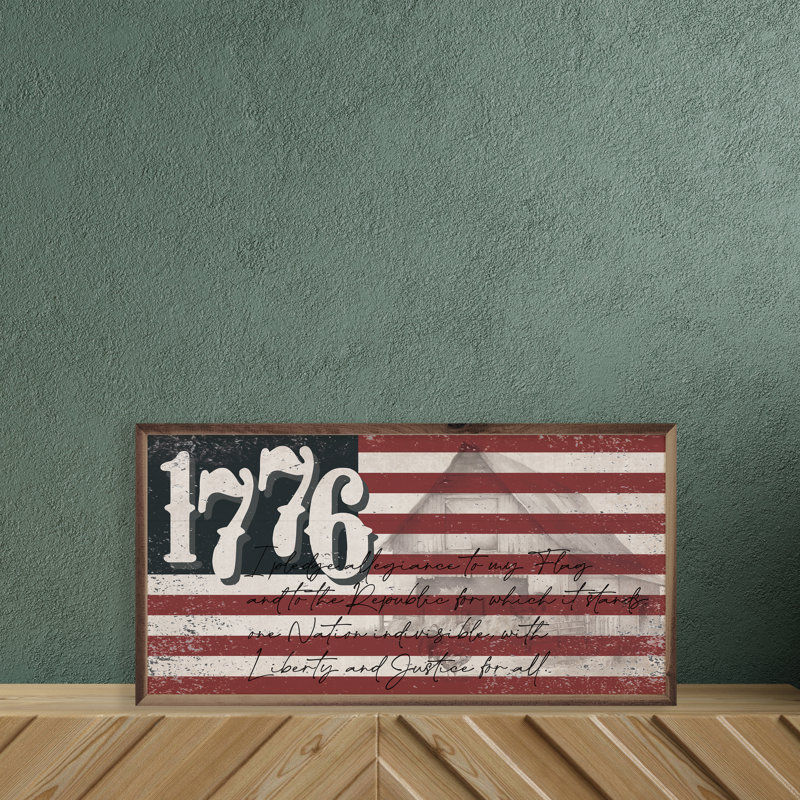 Drapeau patiné 1776, L 24 po x H 12 po