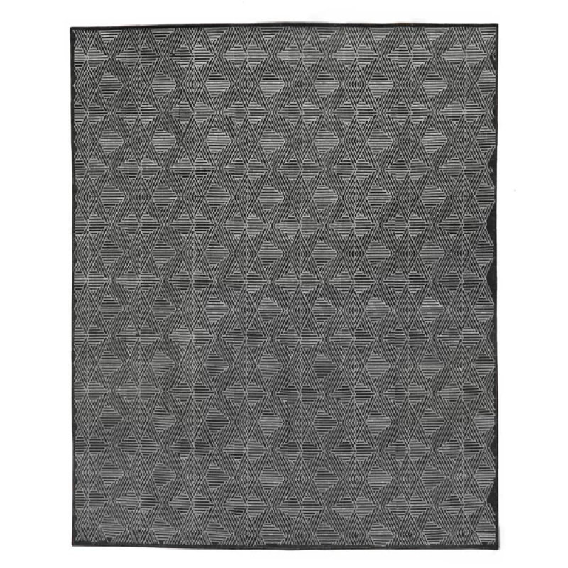 Pavilion Geometric Area Rug in Charcoal, Rectangle 8' x 10'