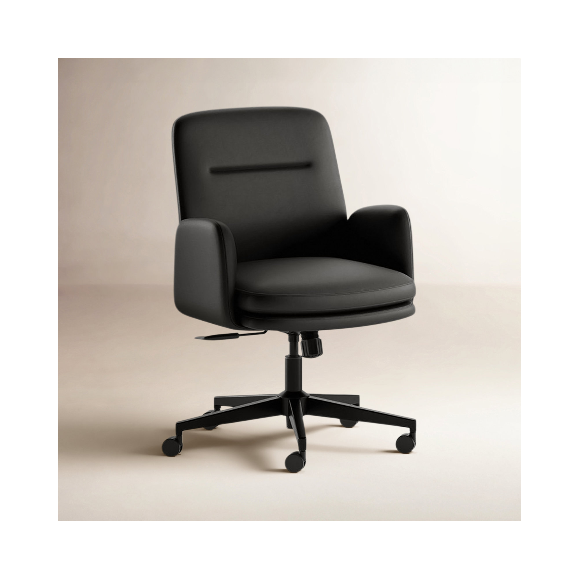 Softside Chair - High Back - Vegan Leather, Black, Black, 36