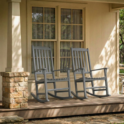 Chaise berçante d'extérieur en acajou Boulder