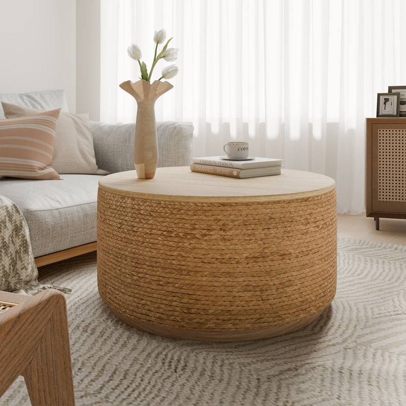 Rattan Lift Top Coffee Table with Storage