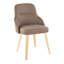 Chaise en bois naturel et similicuir brun - ensemble de 2-843214154-843214157