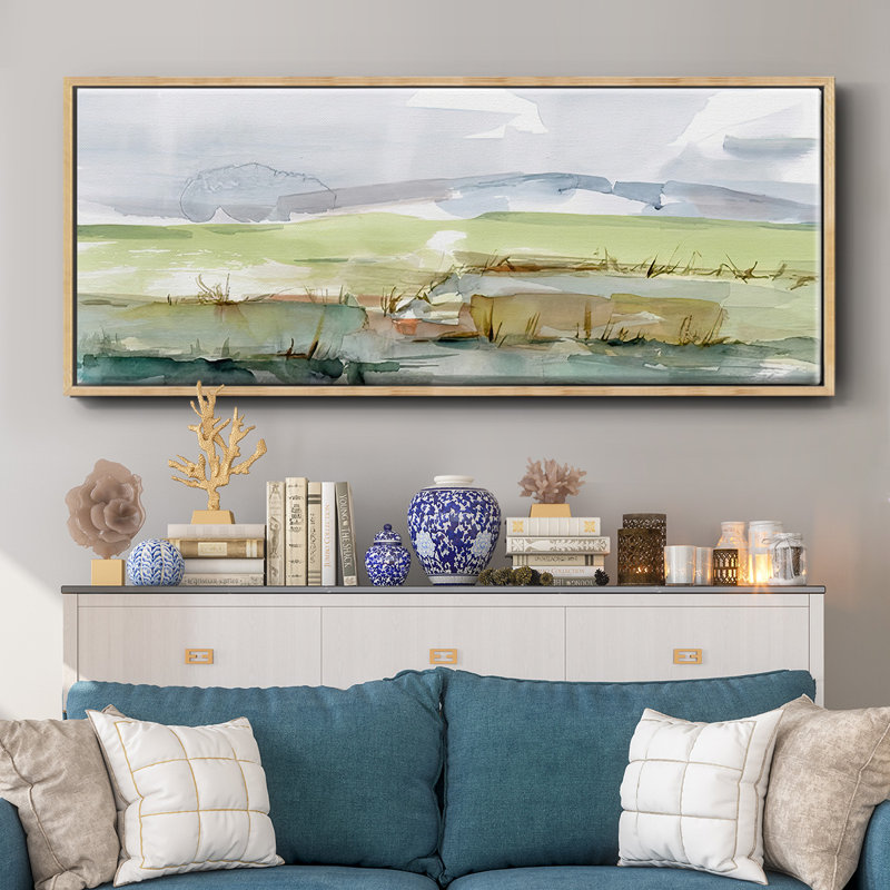 Pastel Inlet I - toile encadrée, H 20 po x l 50 po