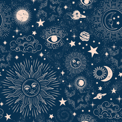 Rouleau de papier peint adhésif L 10 pi x l 24 po Space Galaxy Constellation de Tipper