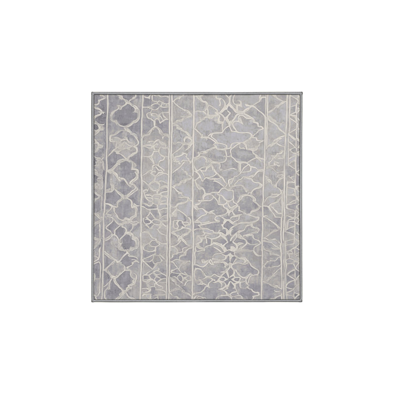 Tapis gris soyeux et moelleux, Carré 4 pi