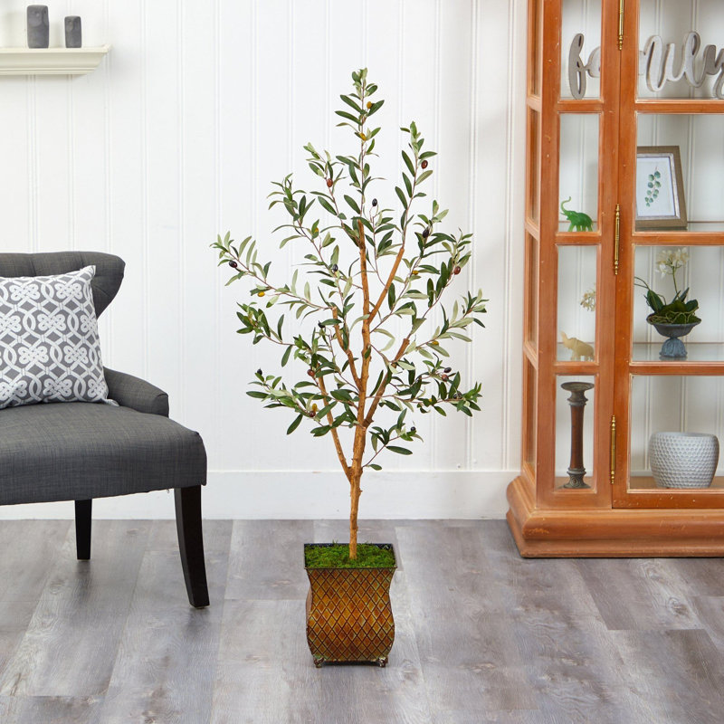 Olive Artificial Tree in Metal Planter