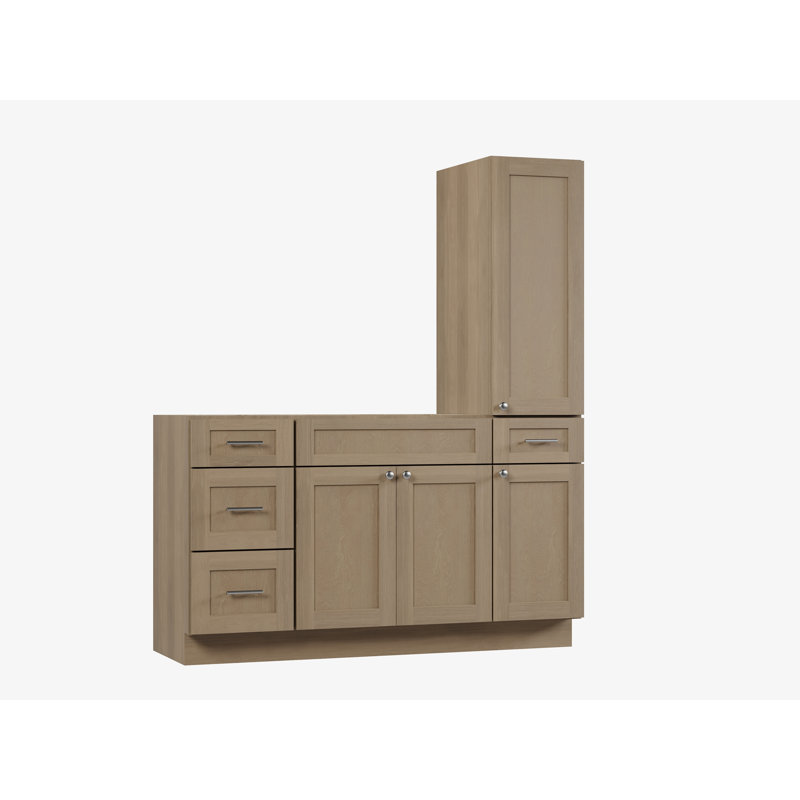 Meuble-lavabo simple 60 po Disar, Chêne naturel