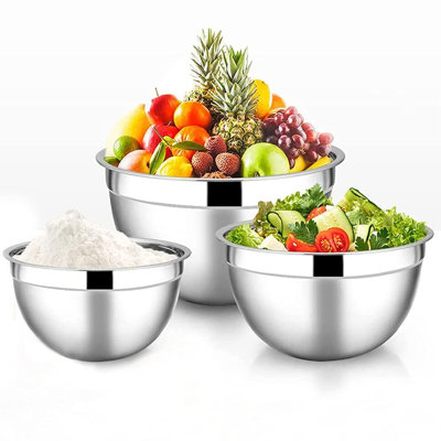 Professional Stainless Steel German Mixing Bowls Set Of 3