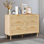 Commode 6 tiroirs multi-usages, armoire de rangement moderne avec pieds en bois-88590371-121685575