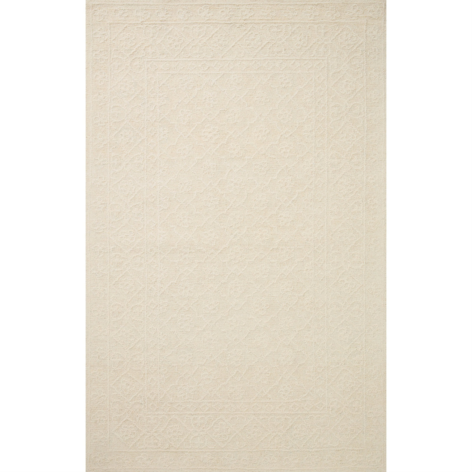 Albie Ivory Hand-Tufted Wool Oriental Rug, Runner 2'6" x 7'6"