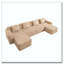 Canapé modulaire 4 places en forme de U sans os, canapé modulaire Cloud avec assise profonde, canapé modulaire moderne 4 places avec coussins décoratifs et 2 repose-pieds mobiles-486286069