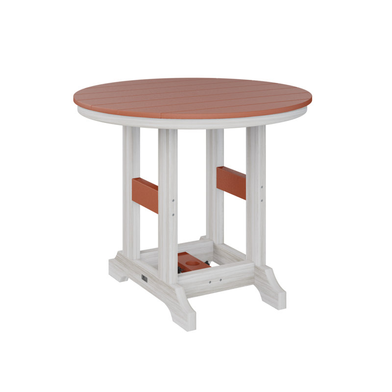 Garden Classic Outdoor Round Dining Table, Mango Orange, Seashell