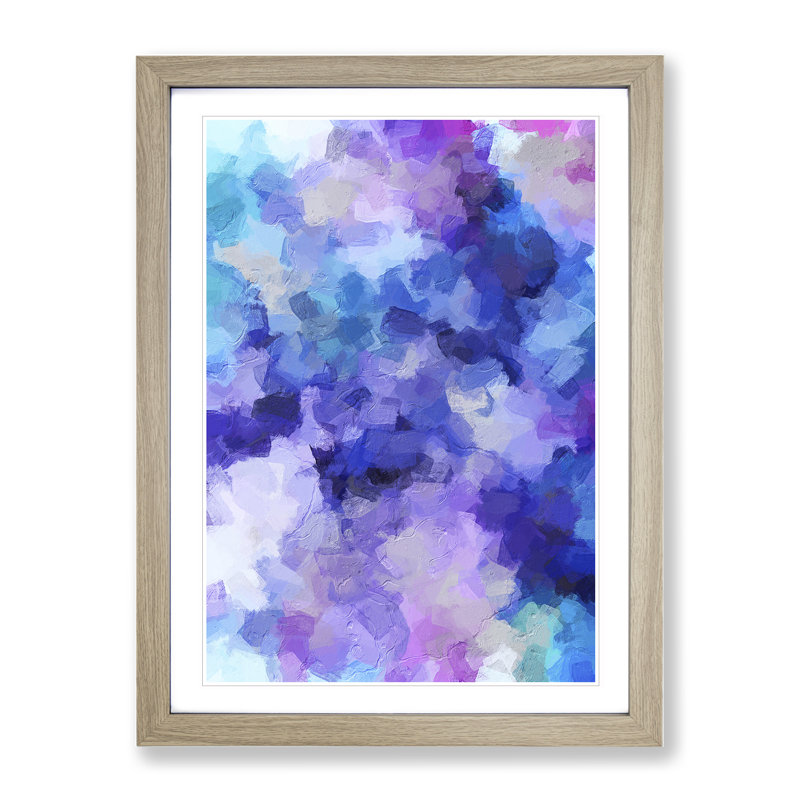 Miss You Abstract - Framed Print, 64cm H x 46cm W x 2cm D, Oak