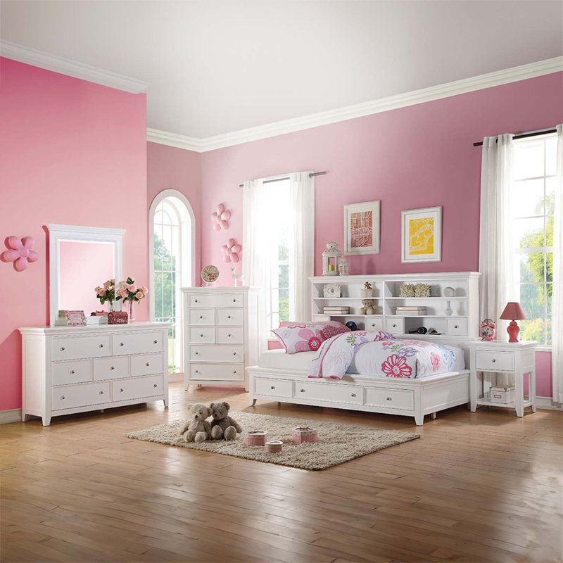 Commode 7 tiroirs Lacey, finition blanche