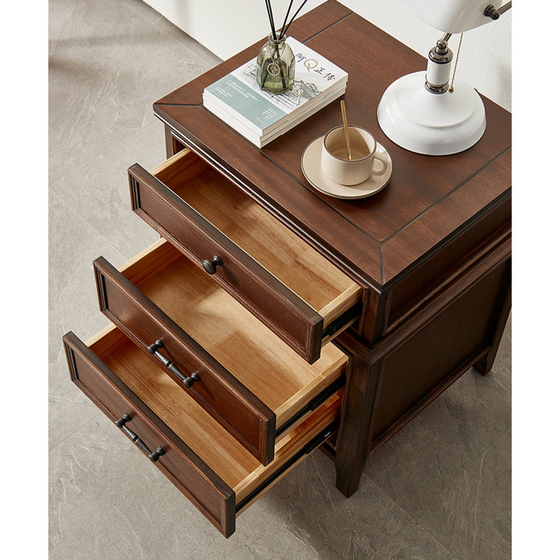 Table de chevet simple en bois massif rustique simple américain