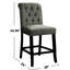 Chaises de salle à manger rembourrées en tissu, 2 pièces, noir antique, dossier capitonné, siège rembourré, bois massif, 2 chaises en noir, coussin, composant