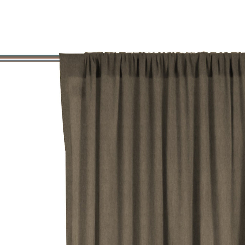 Angelinea Semi Sheer Door Curtain Single Panel, 245cm H x 135cm W, Grey brown