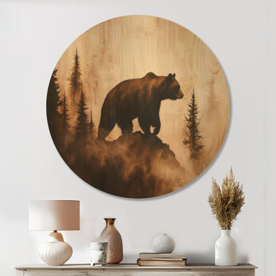 Décoration murale Minimalist Enso à encre noire II - Bois rond zen
