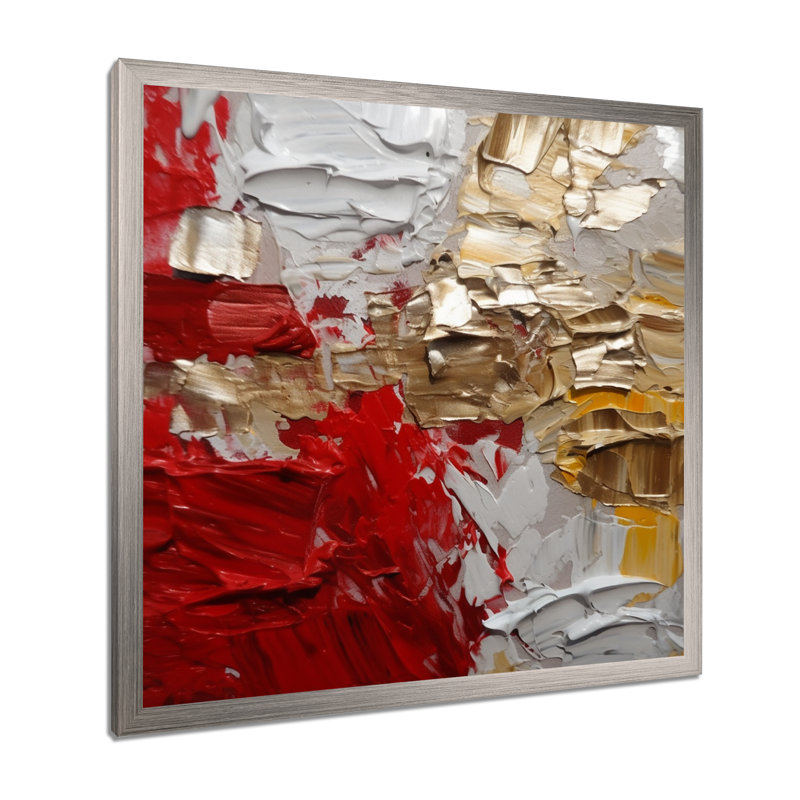 «Cardinal Sin Retro Delight Abstract Red & Gold», reproduction d'art sur toile, H 16 po x l 16 po x P 1 po