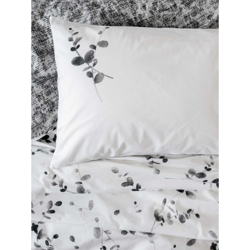 100% Cotton Ranforce Quilt Cover Set, Anthracite | Includes 63 x 87 Duvet Cover, 71 x 95 Flat Sheet, 20 x 28 Pillowcase | Machine Washable at 104°F, Button & Envelope Closure | Soft, Durable, Stylish Bedding