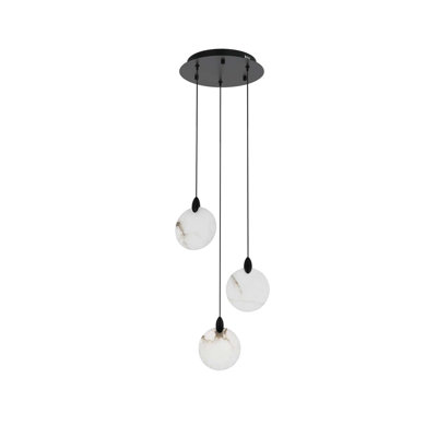 Avery 12 inch Alabaster Pendant in Black