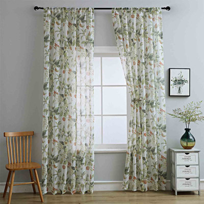 2 pièces de décorations de fenêtre en lin de style exquis rendant la fenêtre porter le manteau