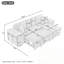 Canapé modulaire en L avec méridienne de rangement et 2 tabourets-630834702