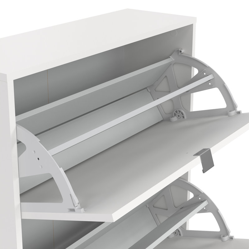 Domini 12 Pair Flip Down Shoe Storage, White