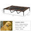 Lit pour chien surélevé brun clair 48 po x 36 po, filet respirant avec cadre en métal pour lit de camp, utilisation en tissu et camping