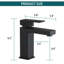 Robinet pour salle de bain à poignée simple noir mat avec bonde escamotable 