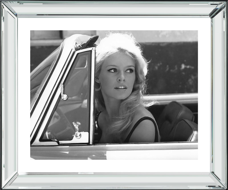 Brigitte Bardot Riding An Open Top - Print on Wood