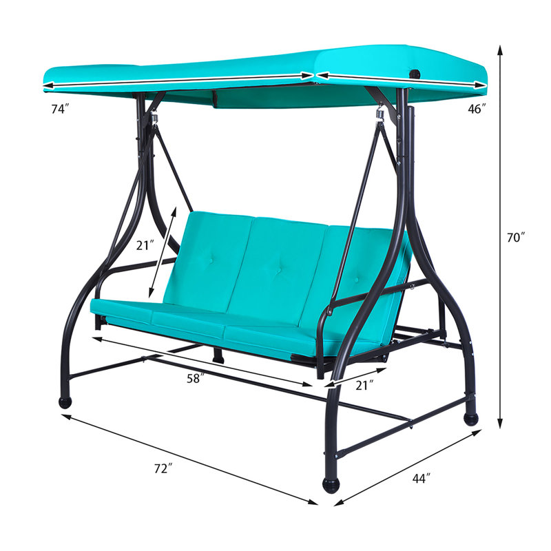 Balancelle de véranda avec support Briggs, Turquoise