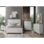 Lit double contemporain gris avec rails pour le confort de la chambre à coucher