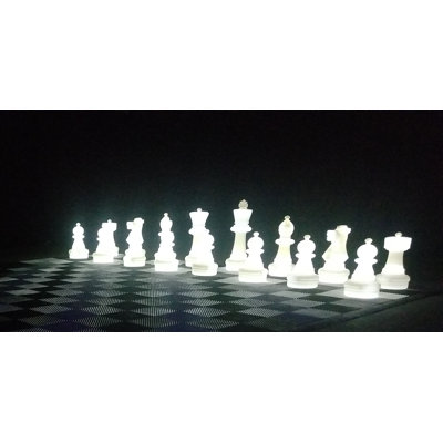 25" Tall Light-Up Giant Chess Set - Day/Night Set - White Side Illuminates White