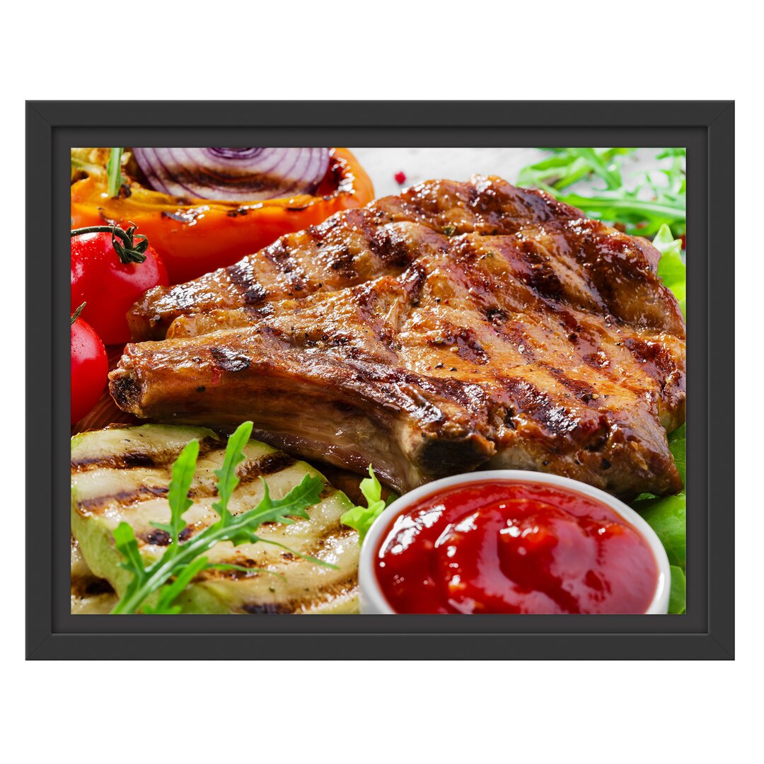 Gerahmtes Wandbild Gegrilltes Steak