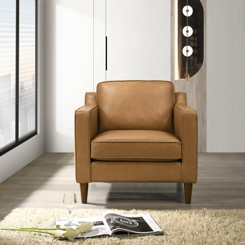 Fauteuil en cuir pleine fleur de 30 po de largeur Nemcova
