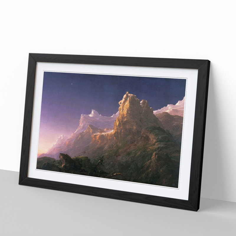 Prometheus Bound by Thomas Cole - Picture Frame Painting, 48cm H x 65cm W x 2cm D, Black Framed