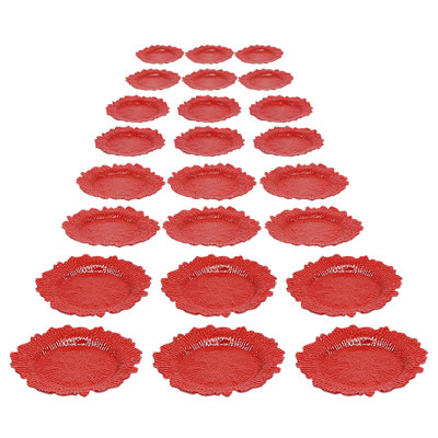 Ensemble de 24 assiettes décoratives en plastique 12,6 po pour assiettes décoratives multicolores