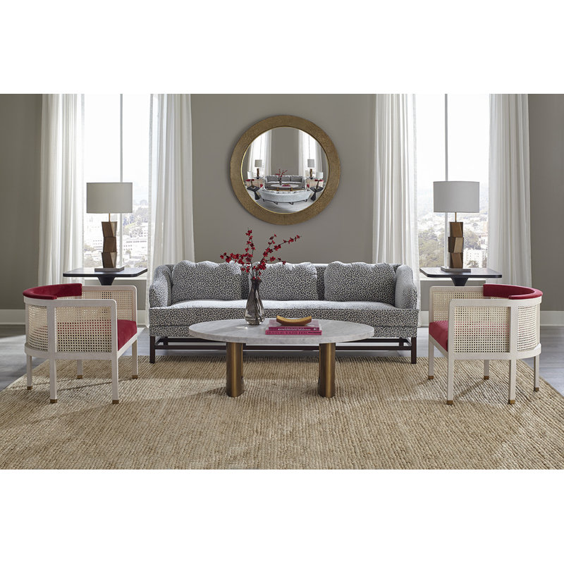 Lancaster Coffee Table, Honed Carrara