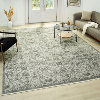 Tapis en coton Aldora Lattice Stone