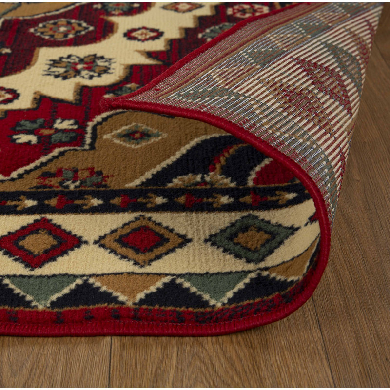 Tapis tissé à la machine Aztec Southwestern, Carré 5 pi